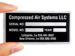 Metal Equipment Name Plates
