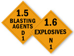Class 1.5 and 1.6   Explosive Placards