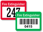 Fire Extinguisher Labels & Fire Department Barcode Labels