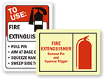 Fire Extinguisher Instruction Signs
