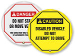 Forklift Steering Wheel Lockout Signs