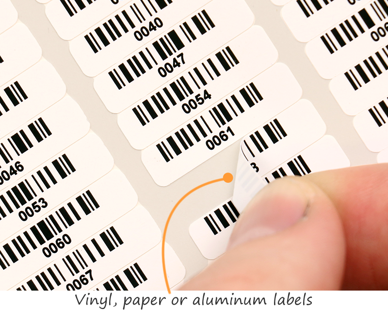 small barcode labels from vinyl