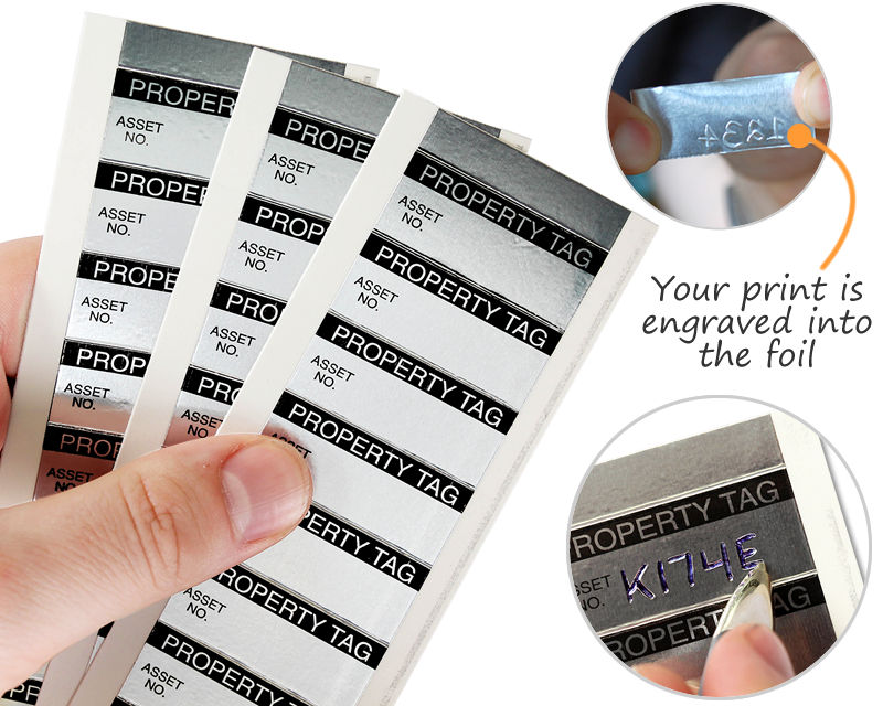 WriteOn, Foil and SelfLaminating Asset Labels