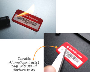 Durable AlumiGuard asset tags withstand torture tests