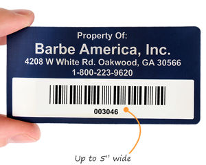 Anodized aluminum barcode label