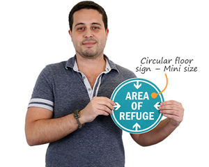 Area of refuge floor sign