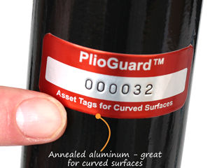 Asset tags for curved surfaces