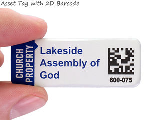 Asset Tag with 2D Barcode