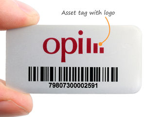 Asset tag with logo
