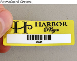 Barcode permaguard chrome label