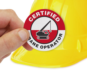 Certified Crane Operator Hard Hat Label