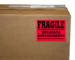 Fragile Delicate Instruments Sticker On Box