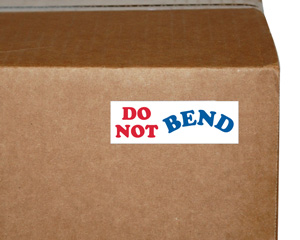 Do Not Bend Labels On The Box