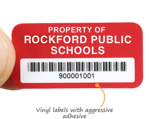 Economy vinyl barcode asset tags