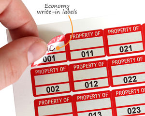 economy write-in labels.