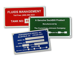 Metal Equipment Nameplates