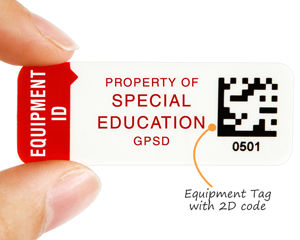 Equipment Tag with 2D code