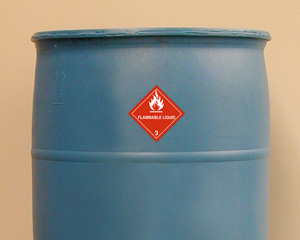 Flammable Liquid Dot Hazmat Label On Drum