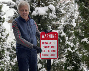 Ice and snow warning signs