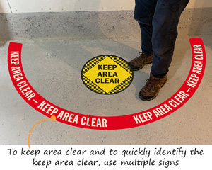 Keep Area Clear Floor decals