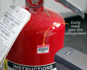 Labels to fire extinguishers