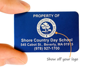 Labels with school logo