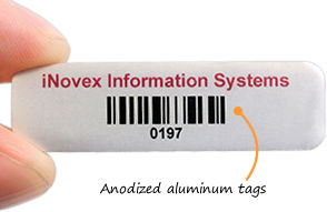 Metal barcode asset tags
