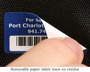 Paper Barcode Labels with Removable Adhesive