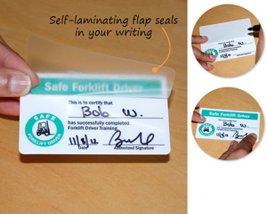 Self Laminating Safe Forklift Wallet Card