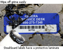 Tamperproof label has a protective laminate