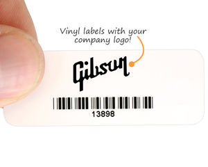 Vinyl asset tags with logo