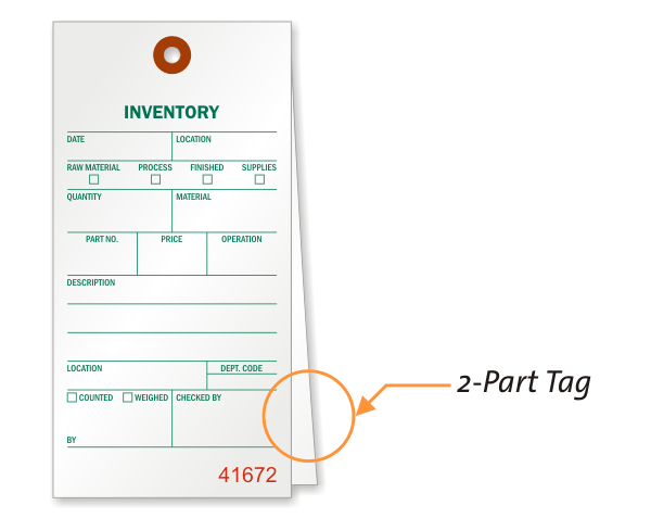 2-Part Tyvek Plastic Inventory Tags, SKU - T421-T2-100
