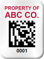 Custom 2D Barcode Asset Tag