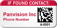 Custom 2D If Found Contact Barcoded Asset Tag