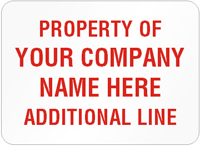 Asset Label, Property of Company Name