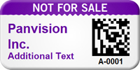 Custom 2D Not For Sale Barcode Asset Tag