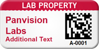 Custom 2D Lab Property Barcode Asset Tag