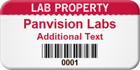 Custom Lab Property Asset Tag with Barcode