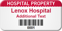 Custom Hospital Property Asset Tag with Barcode
