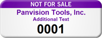 Personalized Not For Sale Asset Tag with Numbering