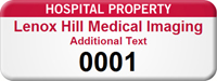 Personalized Hospital Property Asset Tag with Numbering