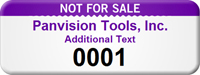 Custom Not For Sale Asset Tag with Numbering