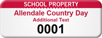 Personalized School Property Asset Tag with Numbering
