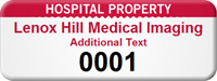 Customizable Hospital Property Asset Tag with Numbering