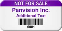 Not For Sale Personalized Asset Tag with Barcode