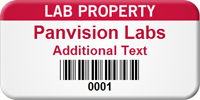 Custom Lab Property Barcode Asset Tag