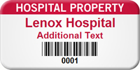 Hospital Property Custom Barcode Asset Tag