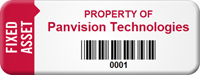 Customized Fixed Asset Tag with Barcode
