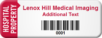 Customized Hospital Property Asset Tag with Barcode