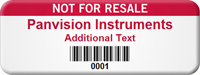 Personalized Not For Resale Asset Tag with Barcode